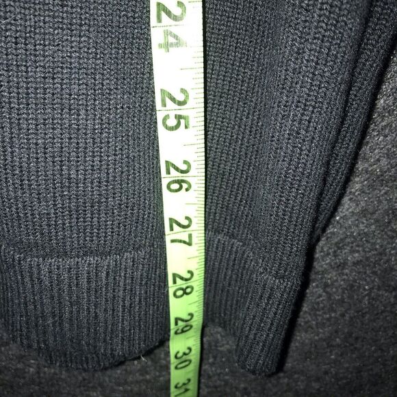 Tesla Embroidered White Logo Black Quarter 1/4 Zip Sweater Medium Knit Mock Neck - Picture 9 of 9